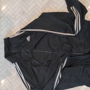 Black Adidas 3 stripe zip jacket